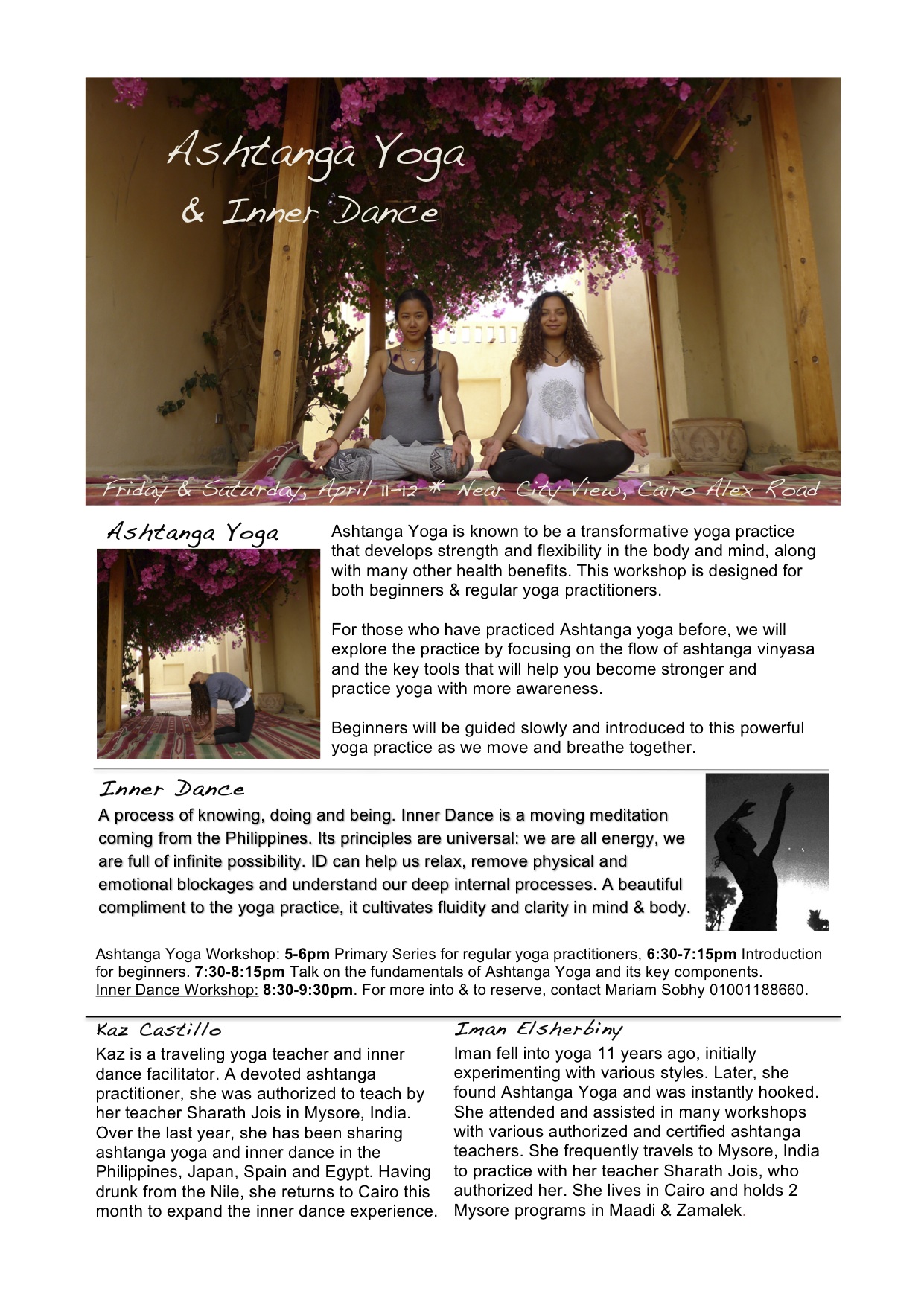 Ashtanga and Inner Dance, Weekend Workshop, April 11-12