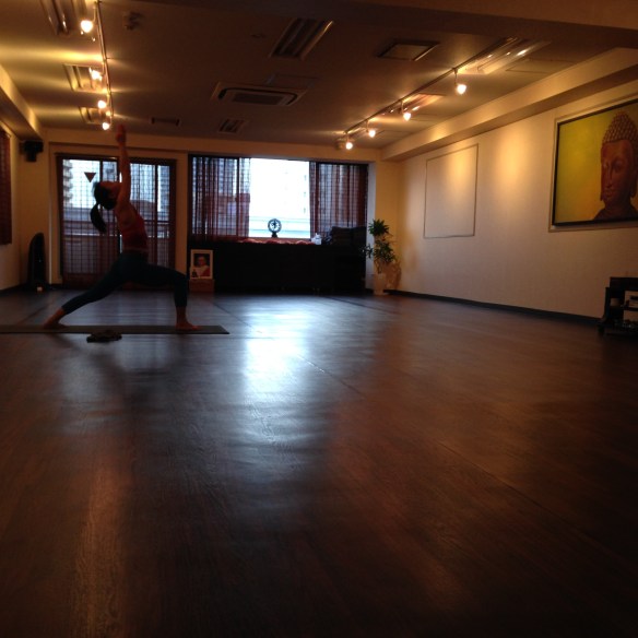 Veronique coming into Virabhadrasana A